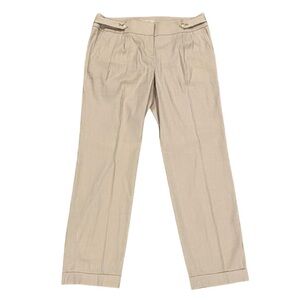 Ann Taylor LOFT Dress Pants Women's Size 6 Cream Linen Blend Zoe Stretch Trouser